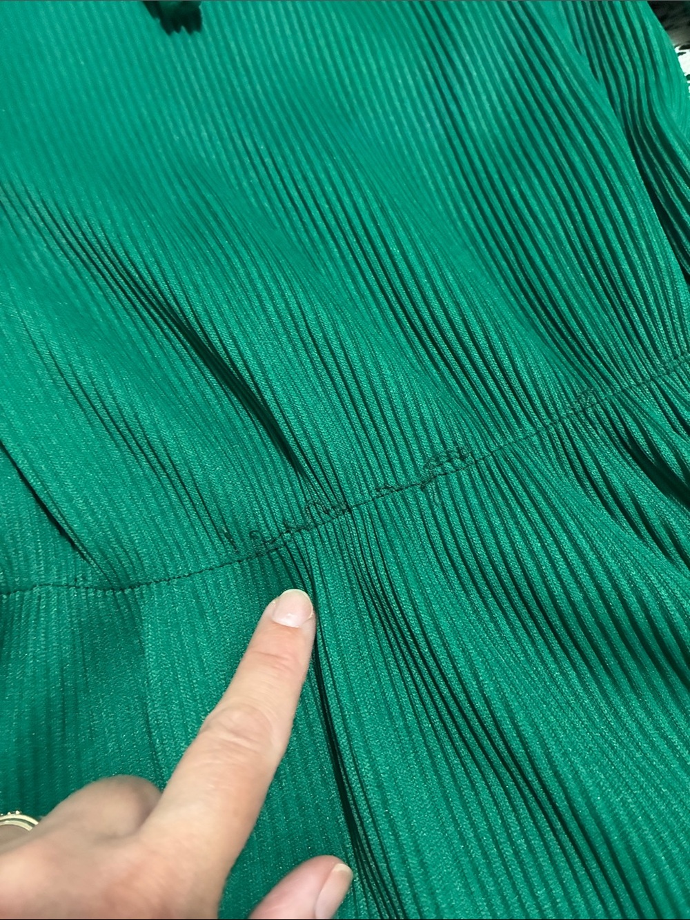 Vintage 70s Green Peplum Long-Sleeve Tie-Neck Blouse Top Shirt - Picture 2 of 6